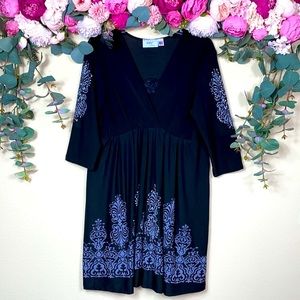 •Jody• {American Made} Long-Sleeved Black & Purple Dress